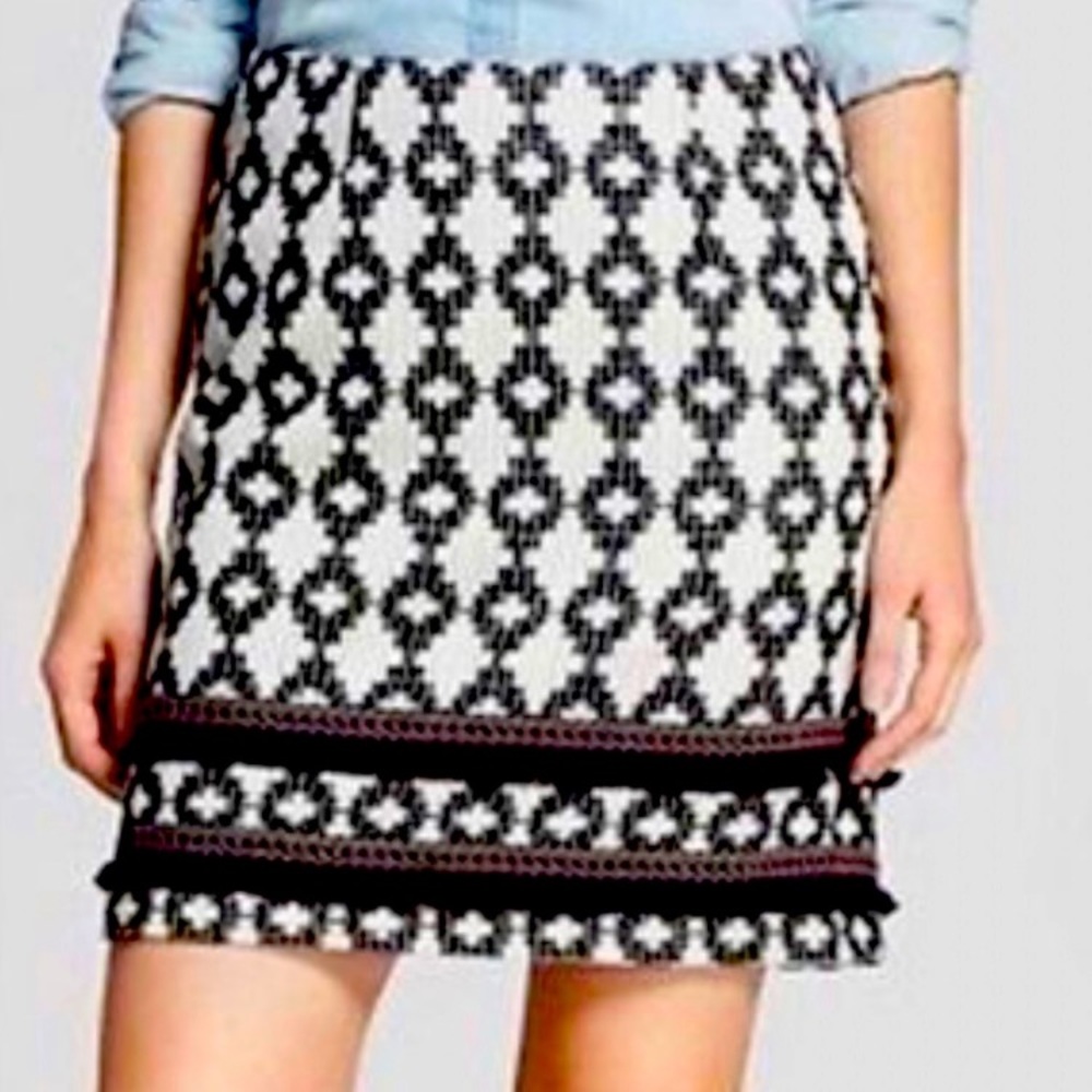 Merona Ikat Tribal Knit Skirt Sz 10